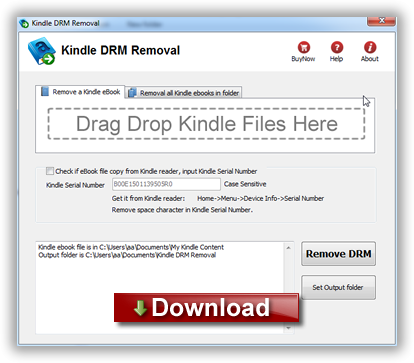 What you need to do is to visit ebook-converter.com, download and install Kindle drm removal that is tools to remove drm from mobi ebook.