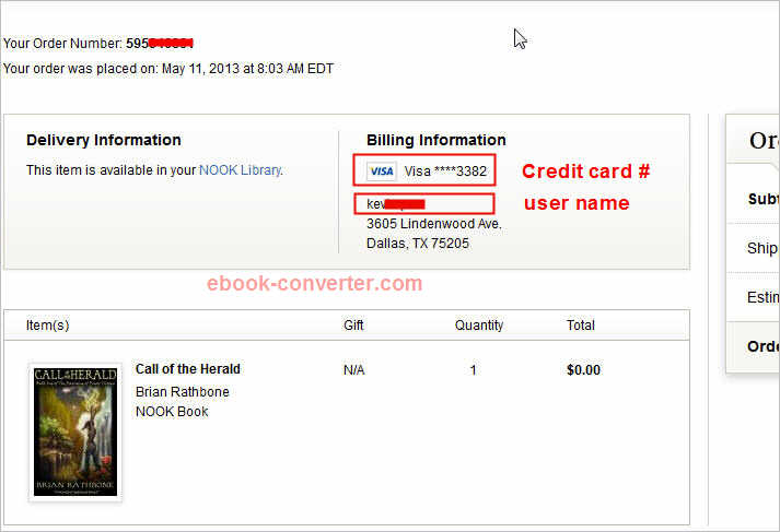 How to find correct info to remove NOOK ebook DRM?
